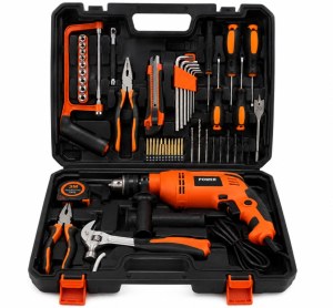 102-Piece Household Tool Kit with Impact Drill – Complete Home & DIY Tool Set