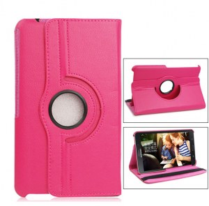 360˚ Rotation Case Cover for 10.1" Samsung T530 Galaxy Tab 4- Rose Red SKU: MKC-13518