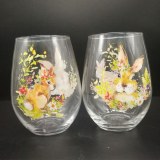 20oz Sunny Bunny Stemless Wine Glass and Juice Glass Stock