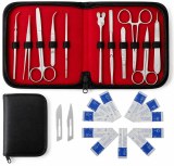 22-Piece Stainless Steel Dissection Instrument Set – Laboratory Experimental Tools with...
