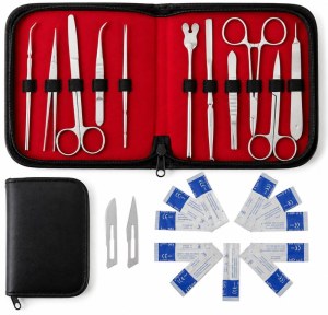 22-Piece Stainless Steel Dissection Instrument Set – Laboratory Experimental Tools with...