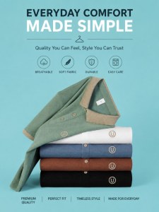 Men’s Synthetic Fibre T-Shirt – Knitted Casual T-Shirt
